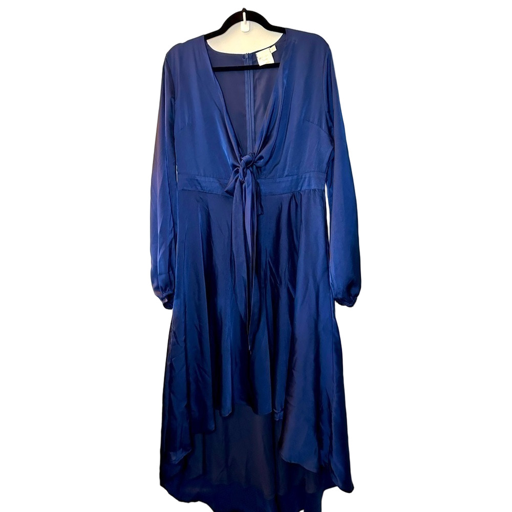 ESTER & CO HIGH LOW NAVY TIE FRONT DRESS 3XL